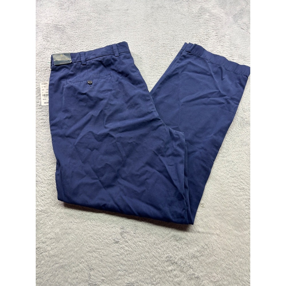 Brooks Brothers Hudson Chinos Mens 40W 34L Navy Blue Garment Dyed Cotton Pants
